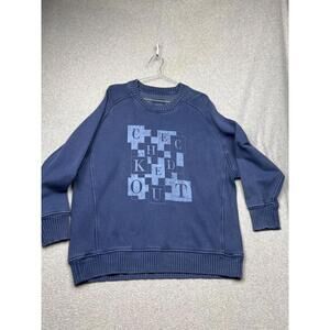 Aerie Oversized Checked Out Crew Neck Long Sleeve Pullover Sweatshirt Womens M